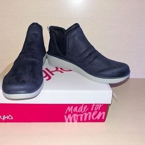 Ryka Women's Navy Water Repellent Wedge Ankle Booties
